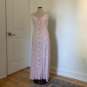 Ganni dress red and white floral maxi